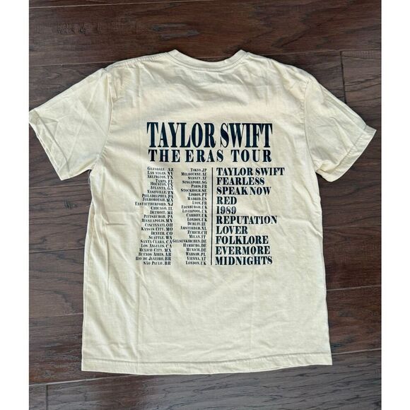 Taylor Swift Official Merch Eras Tour Cream Beige Medium T Shirt - Picture 5 of 10